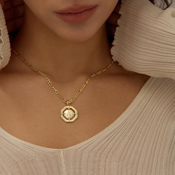 Trendy Personalized Initial Necklace - 14K Gold Plated with Gift Packaging - Picture 4 of 9
